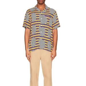 Oas Shirt Mens XL Chester Finesse Viscose Geometric Short Sleeve Resort Vacation